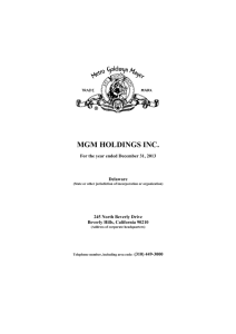 MGM HOLDINGS INC.