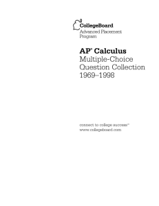AP¥ Calculus Multiple Choice Question Collection 1969o199