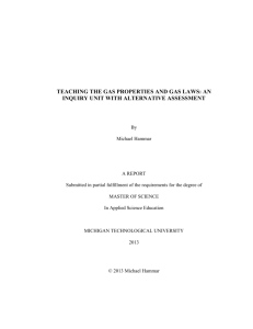 teaching the gas properties and gas laws: an inquiry unit with