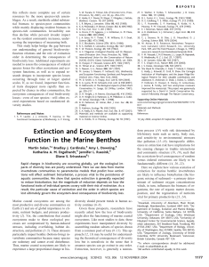 Extinction and Ecosystem Function in the Marine Benthos