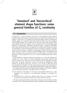 8 `Standard' and `hierarchical' element shape functions: some