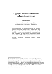 Aggregate production functions and growth economics*