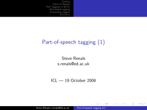 Part-of-speech tagging (1)