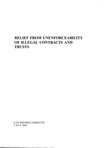 relief from unenforceability of illegal contracts and trusts