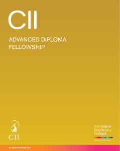 ADVANCED DIPLOMA FELLOWSHIP - The Insurance Institute of
