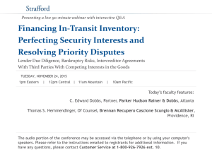 Financing In-Transit Inventory: Perfecting Security Interests and