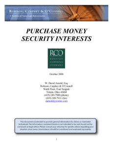 Purchase Money Security Interests