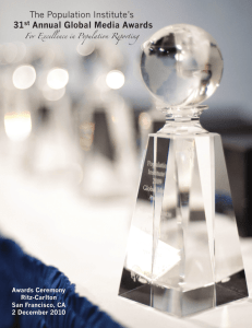 The Population Institute's 31st Annual Global Media Awards
