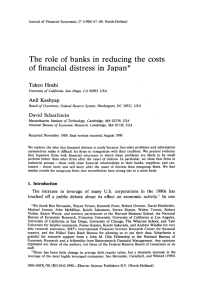 The role of banks in reducing the costs.. of financial distress in Japan*