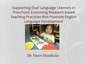 Supporting Dual Language Learners in Preschool