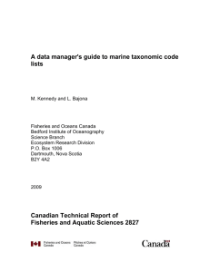 A data manager's guide to marine taxonomic code lists