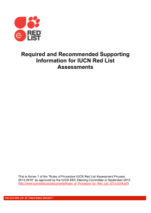 Required and Recommended Supporting Information for IUCN Red
