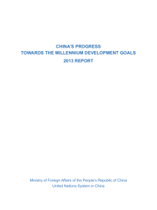 China's Progress towards the Millennium Development