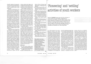 'Pioneering' and 'settling' activities of youth workers