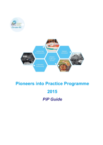 Pioneers into Practice Programme 2015 - Climate-KIC