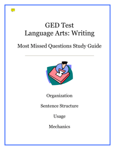 GED Test Language Arts: Writing