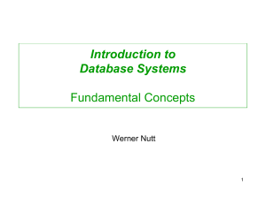 Introduction to Database Systems Fundamental Concepts