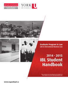 IBL Student Handbook - Osgoode Professional Development
