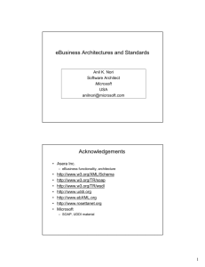 eBusiness Architectures and Standards Acknowledgements