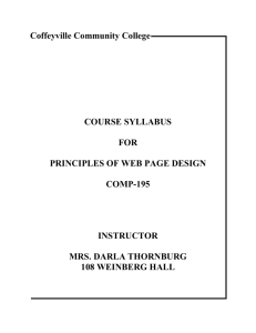 Coffeyville Community College COURSE SYLLABUS FOR