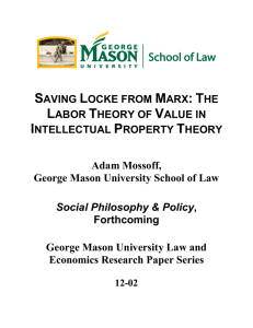 Saving Locke from Marx - George Mason University School of Law