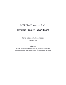 MVE220 Financial Risk Reading Project – WorldCom