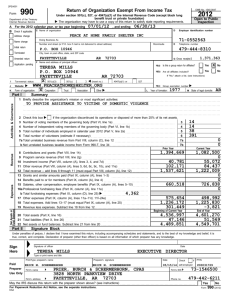 990 Tax Return - Peace at Home Family Shelter