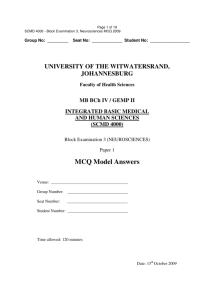 MCQ - University of the Witwatersrand
