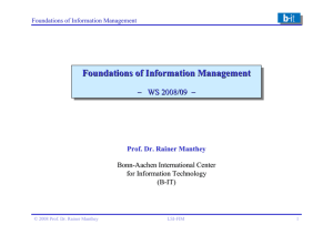 Foundations of Information Management Foundations of Information