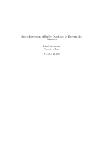 Static Detection of Buffer Overflows in Executables