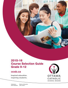 the Ottawa Catholic School Board High School Course Selection