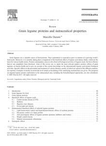 Grain legume proteins and nutraceutical properties
