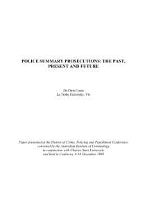 Police summary prosecutions : the past, present and future