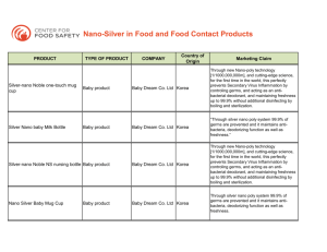 Nano-Silver in Food and Food Contact Products