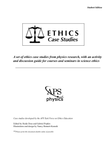 Ethics Case Studies - American Physical Society