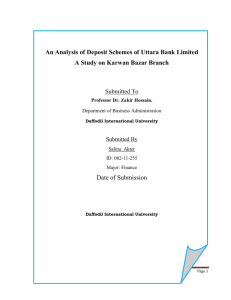 An Analysis of Deposit Schemes of Uttara Bank Limited A Study on