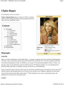 Claire Danes - Wikipedia, the free encyclopedia