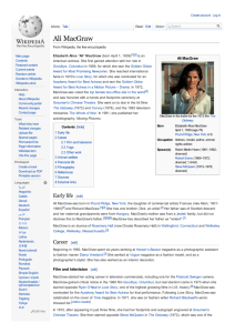 Ali MacGraw - Wikipedia, the free encyclopedia