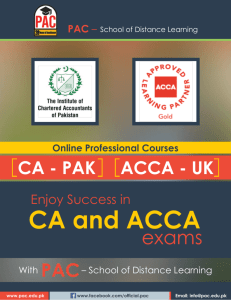 PAC Online Courses Brochure - Professionals Academy of Commerce