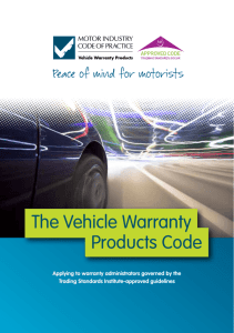 The Vehicle Warranty Products Code