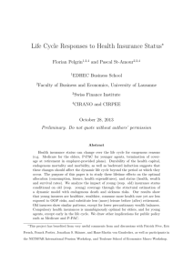 Life Cycle Responses to Health Insurance Status