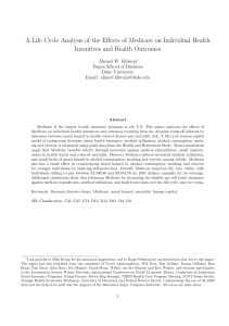 A Life Cycle Analysis of the Effects of Medicare on Individual Health