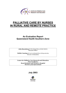 Palliative Care by Nurses in Rural and Remote Practice