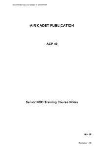 SNCO Course Notes - 107 (Aberdeen) Squadron