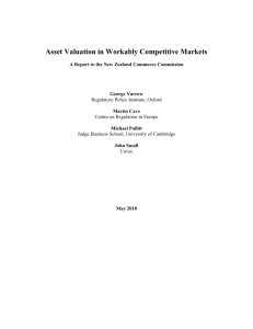 Expert Report on Asset Valuation in Workably Competitive Markets