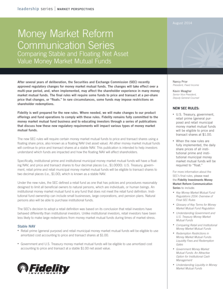 Money Market Reform Communication Series