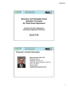 Business and Intangible Asset Valuation Concepts for Fixed Asset