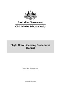 Flight Crew Licensing Procedures Manual