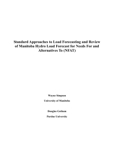 Standard Approaches to Load Forecasting and Review of Manitoba