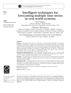 Intelligent techniques for forecasting multiple time series in real